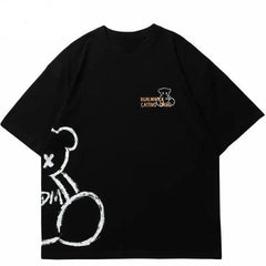 Bear Letter Printed T Shirt