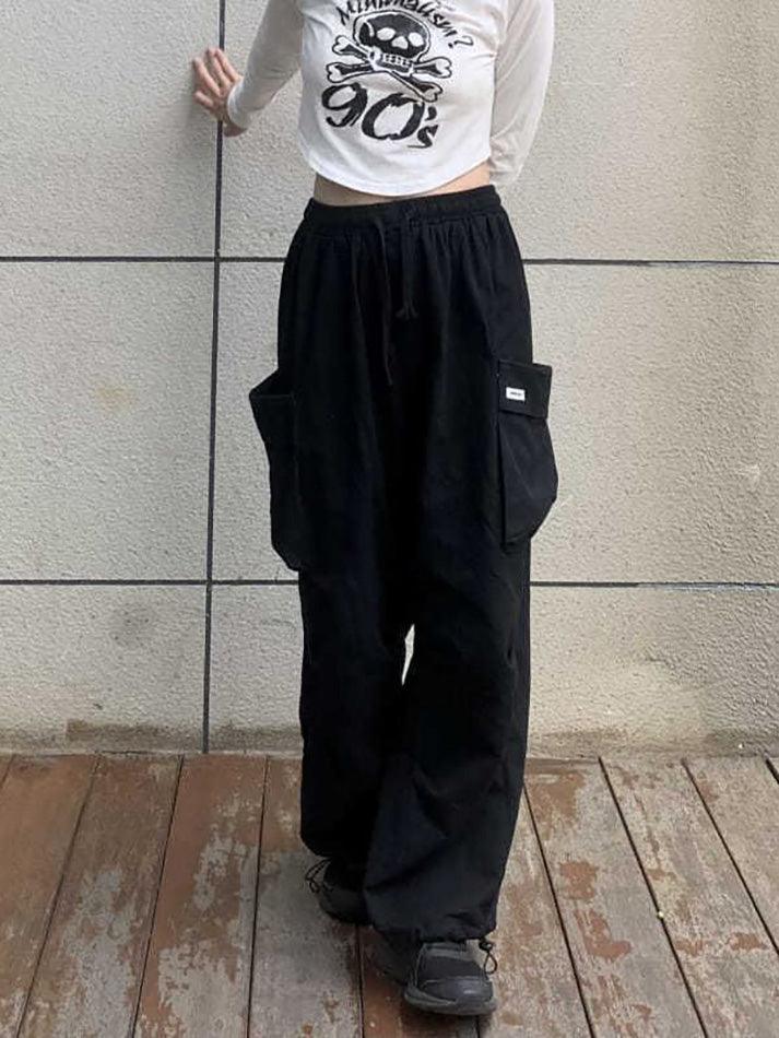 Mid Rise Drawstring Cargo Jogger Pants