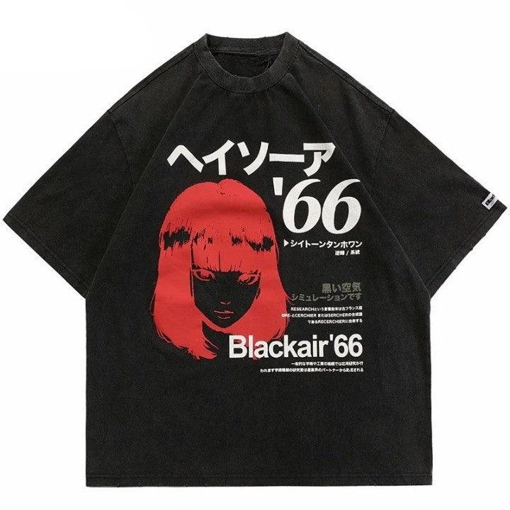 Black Air Cartoon Printed T-Shirt