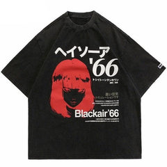 Black Air Cartoon Printed T-Shirt