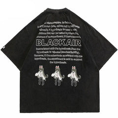 Black Air Cartoon Printed T-Shirt