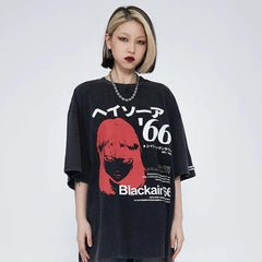 Black Air Cartoon Printed T-Shirt