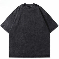 Black Cat Printed Oversized T-Shirt