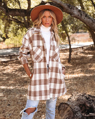 Bridgeview Pocketed Plaid Coat - Mocha