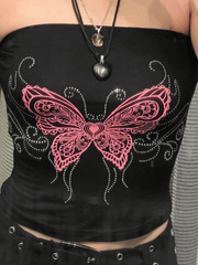 Butterfly Print Bandeau Top - HouseofHalley