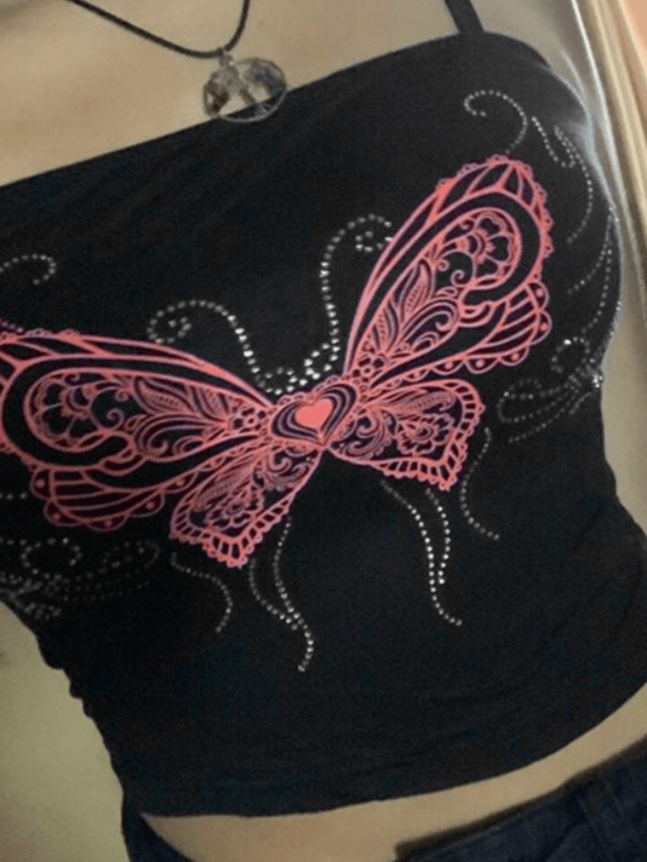 Butterfly Print Bandeau Top - HouseofHalley