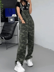 Camo Print Baggy Denim Overalls - HouseofHalley