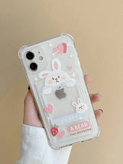 Card Holder Detail Cartoon Pattern Clear Iphone Case - HouseofHalley