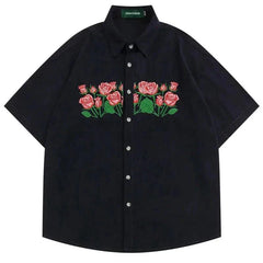 Casual Embroidery Floral Shirt