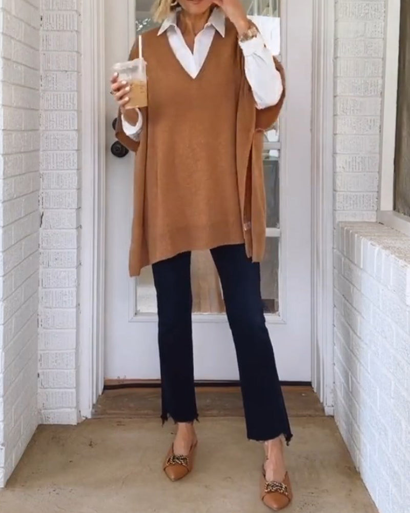 Elegant v-neck Pullover Sweater