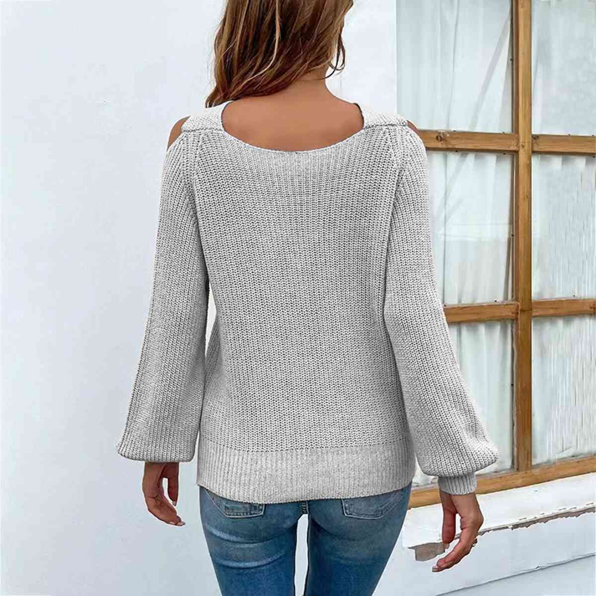 Crisscross Cold-Shoulder Sexy Sweater