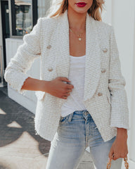 Celena Pocketed Tweed Blazer