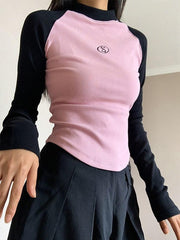 Contrast Color Raglan Slim Knit - HouseofHalley