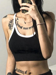 Contrast Cross Back Crop Cami Top - HouseofHalley