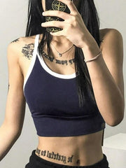 Contrast Cross Back Crop Cami Top - HouseofHalley