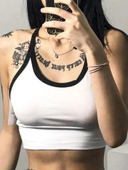 Contrast Cross Back Crop Cami Top - HouseofHalley