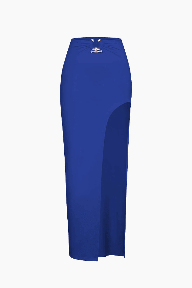 Contrast Tube Top And Slit Skirt Set - HouseofHalley