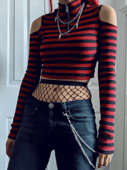 Contrasting Stripe Long Sleeve Tee - HouseofHalley