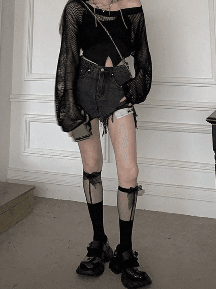 Cover Up Open Knit Crop Top - HouseofHalley