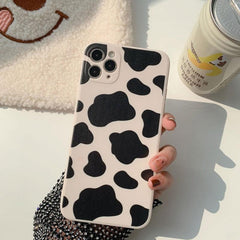 Cow Black And White Silicone Phone Case For iPhone