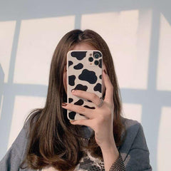 Cow Black And White Silicone Phone Case For iPhone