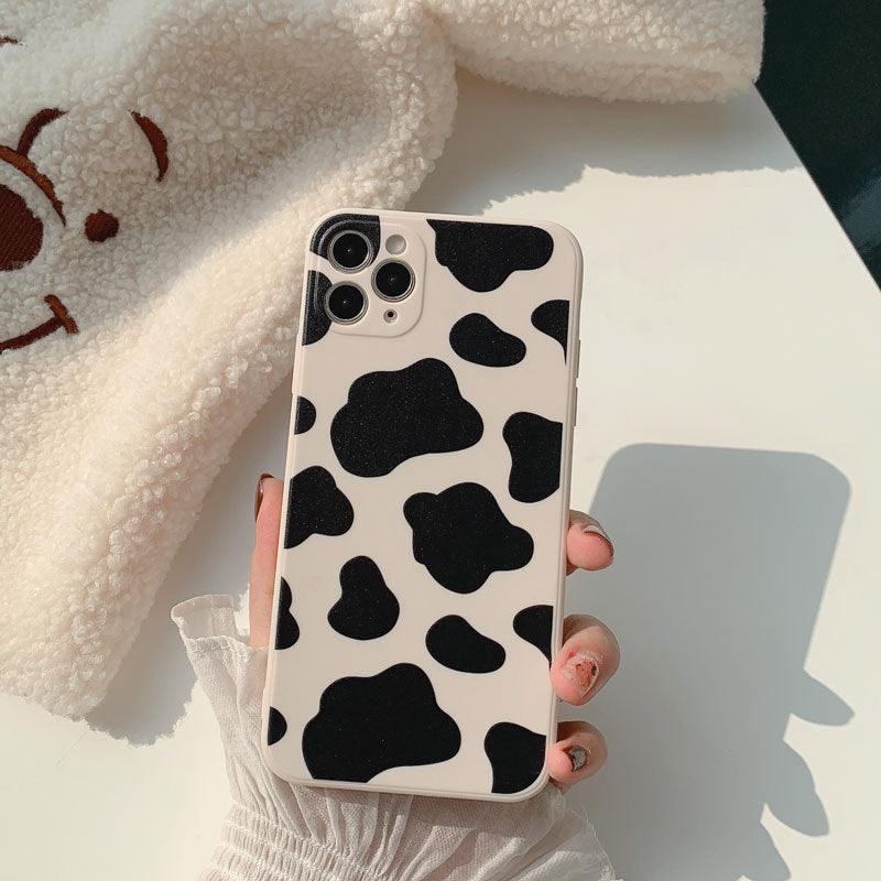 Cow Black And White Silicone Phone Case For iPhone