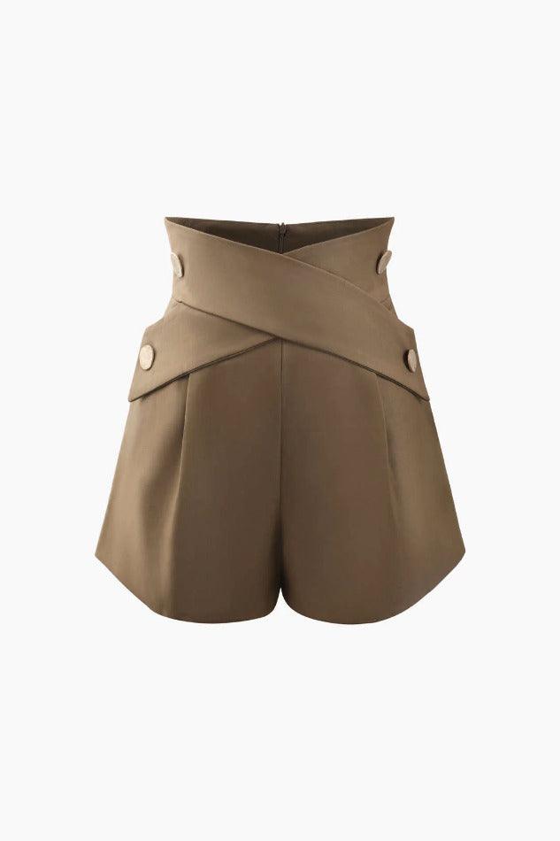 Cross Waist Tailored Shorts - HouseofHalley