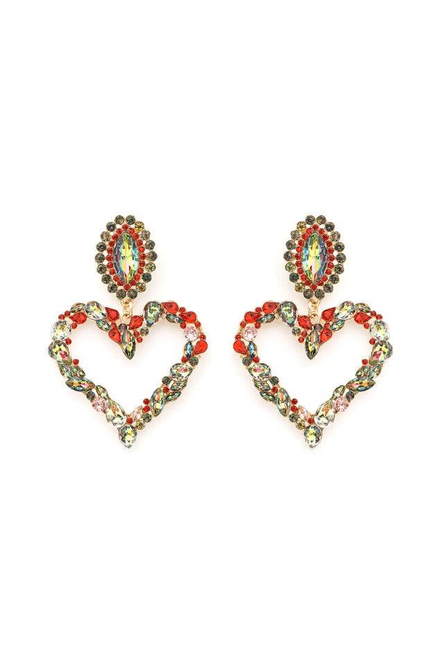 Crystal Heart Drop Earrings - HouseofHalley