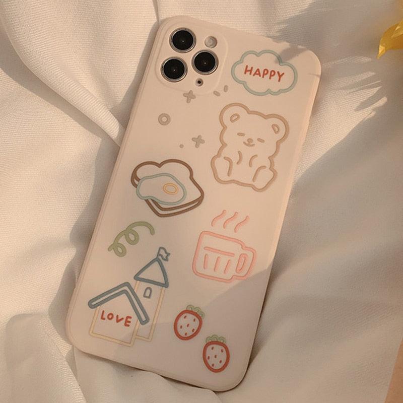 Cute Bear Bread Phone Case For iPhone