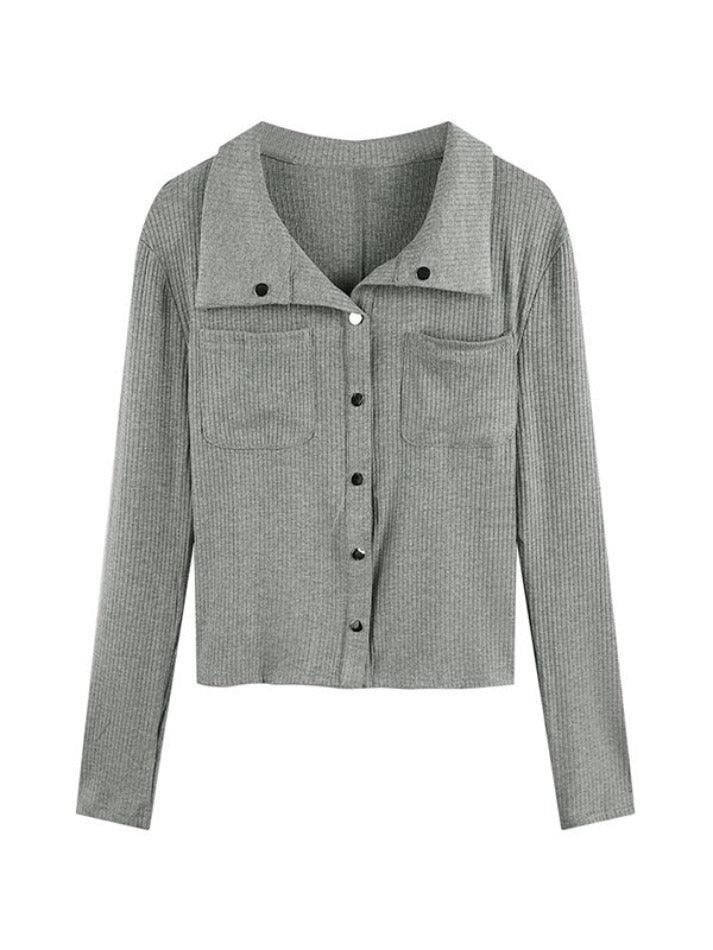 Metal Button Polo Neck Knit - HouseofHalley