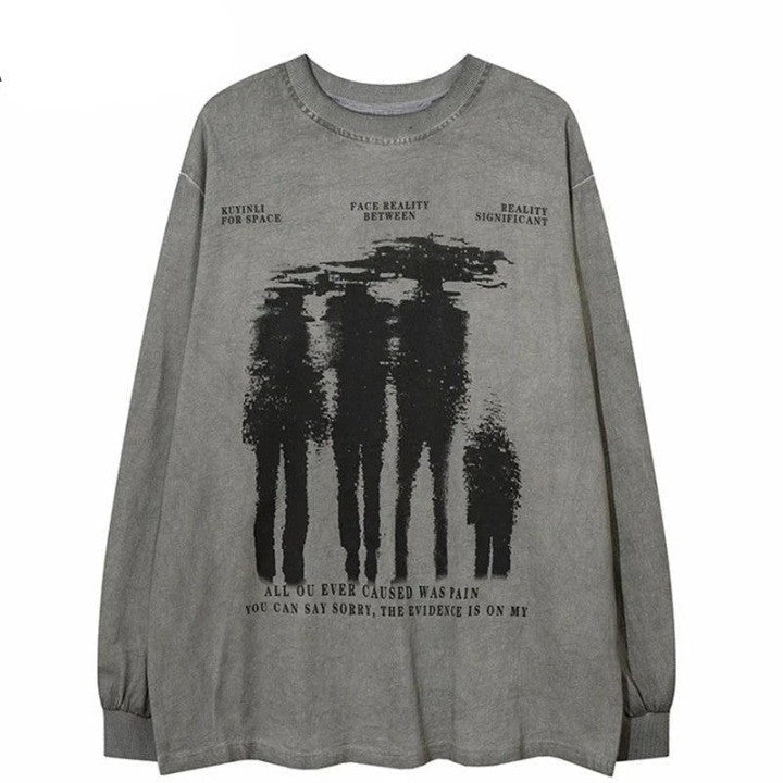 Vintage Shadow Graphic Oversized T-Shirt