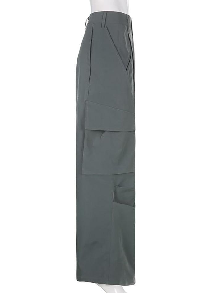 Low Waist Wide Leg Cargo Pants