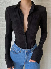 Vertical Stripe Lapel Knit - HouseofHalley