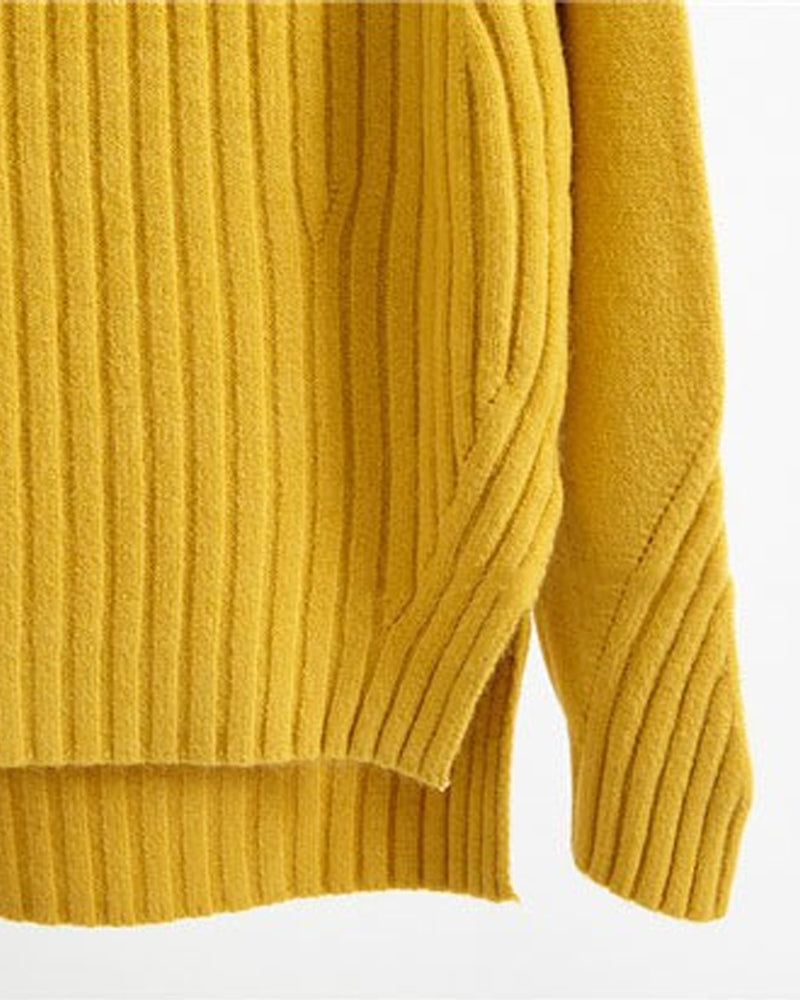 Solid Color Stand-up Sweater