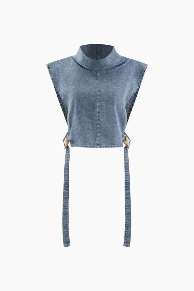 Denim Buckle Sleeveless Top - HouseofHalley