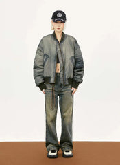 Distressed Bomber Jacket