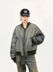 Distressed Bomber Jacket