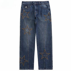 Embroidery Stars Denim Pant