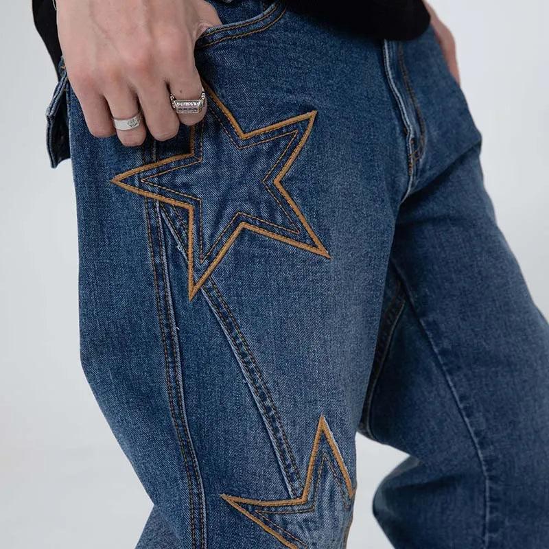 Embroidery Stars Denim Pant