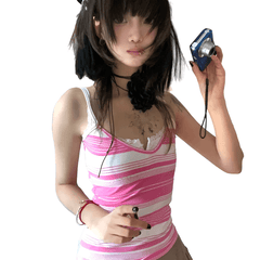 Fairycore Pink Striped Cami