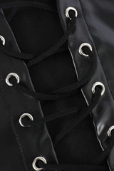 Faux Leather Halter Lace-Up Top - HouseofHalley