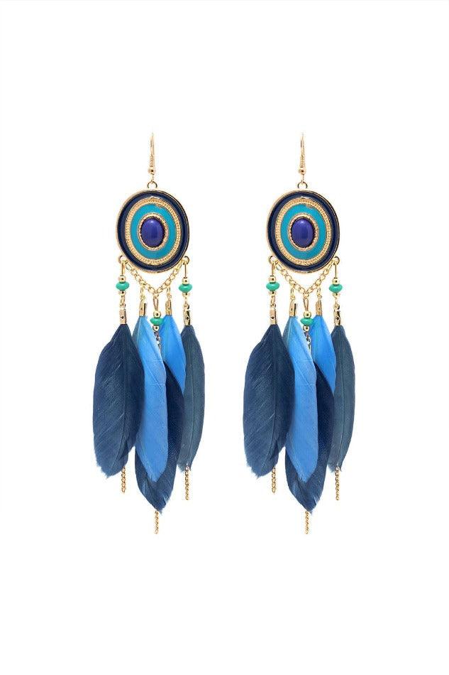 Feather Drop Earrings - HouseofHalley