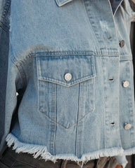 Feliz Distressed Crop Denim Jacket