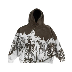 Skeleton In Fire Hoodie