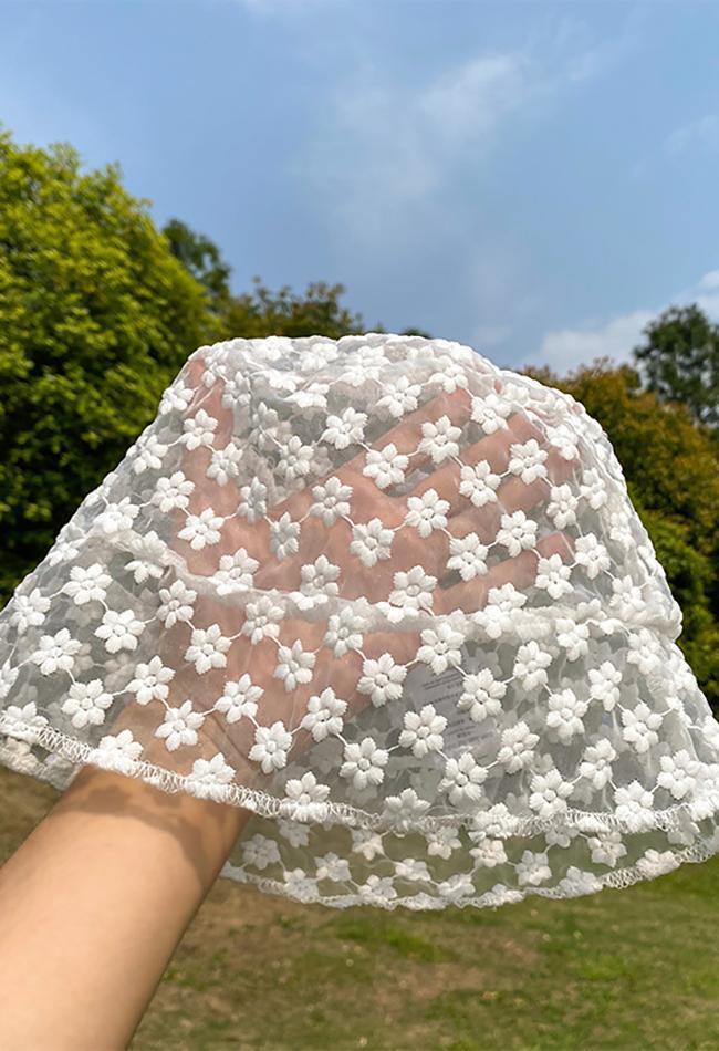 Flower Pattern Lace Bucket Hat - HouseofHalley