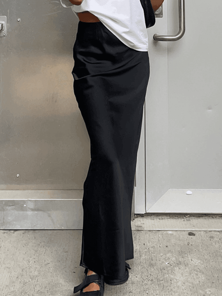 French Satin Drape Skirt - HouseofHalley