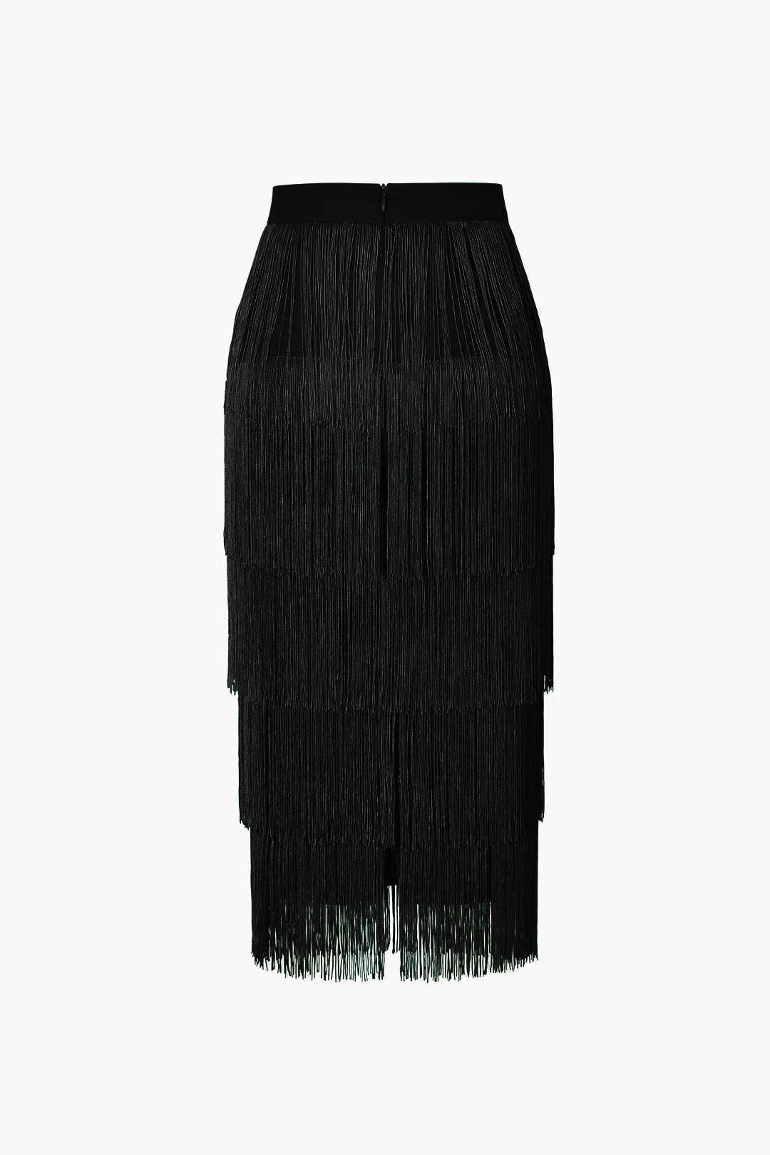 Fringed Tiered Midi Skirt - HouseofHalley
