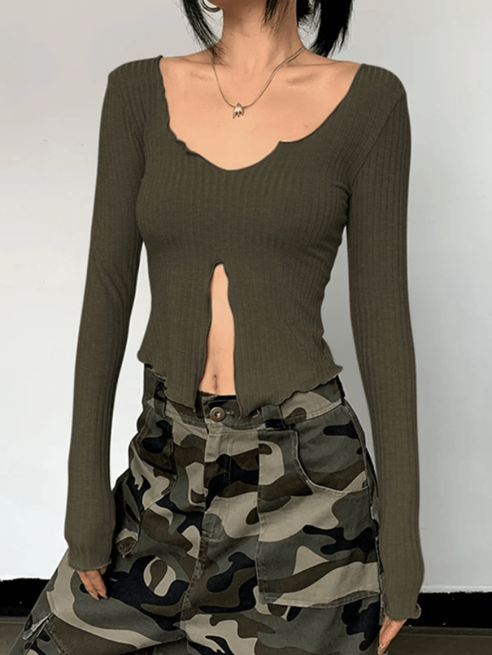 Fungus Slit Slim Long Sleeve Tee - HouseofHalley