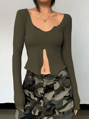 Fungus Slit Slim Long Sleeve Tee - HouseofHalley