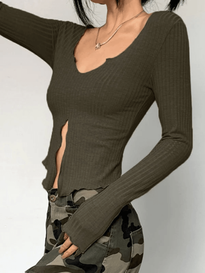 Fungus Slit Slim Long Sleeve Tee - HouseofHalley